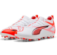 Puma Ultra 5 Match Fußballschuhe MG weiß-rot Kinder
