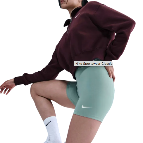 Nike Sportswear Classic Bike Shorts mit hohem Bund türkis Damen