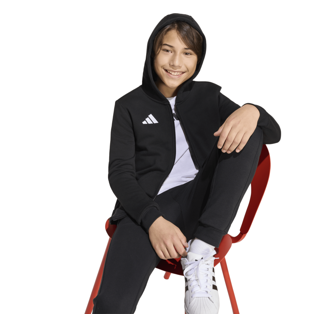 adidas Entrada 26 Fleece Kapuzenjacke schwarz Kinder