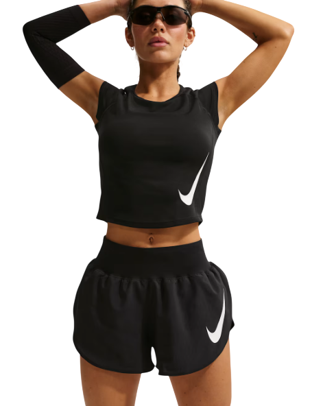 Nike Tempo Flow Swoosh Dri-FIT Laufshorts schwarz Damen