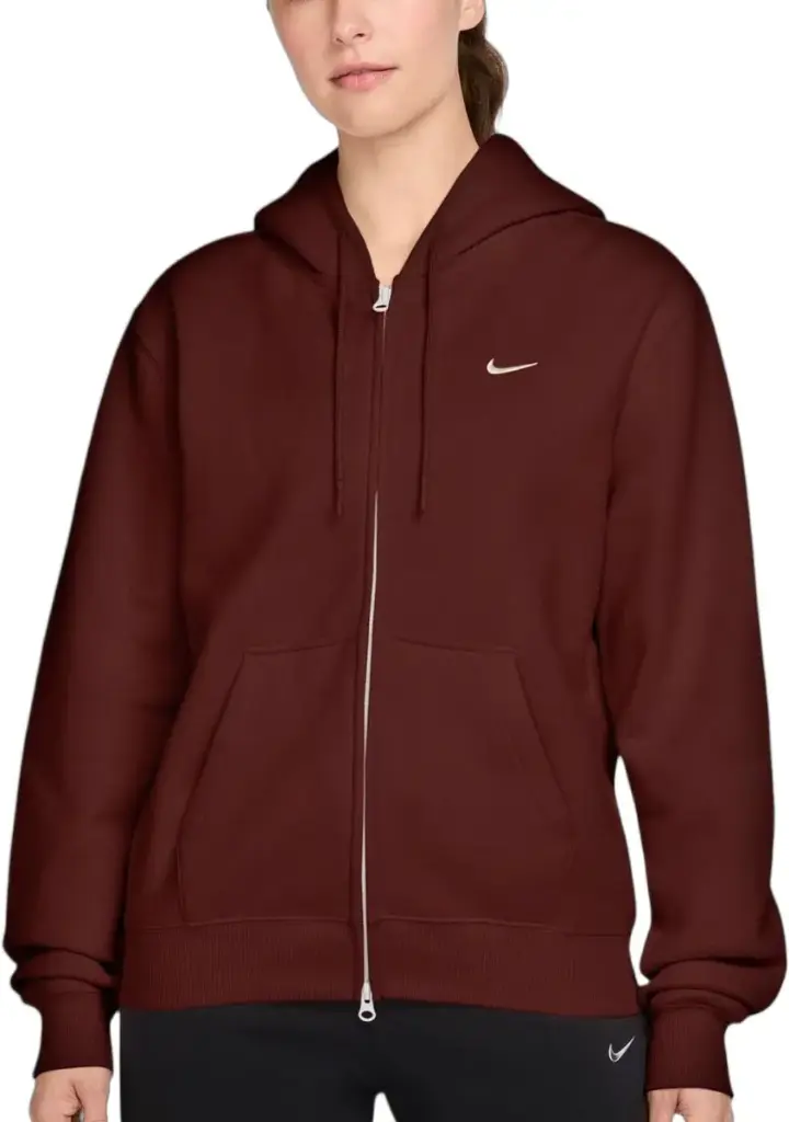 Nike Studio Fleece Kapuzenjacke braun Damen