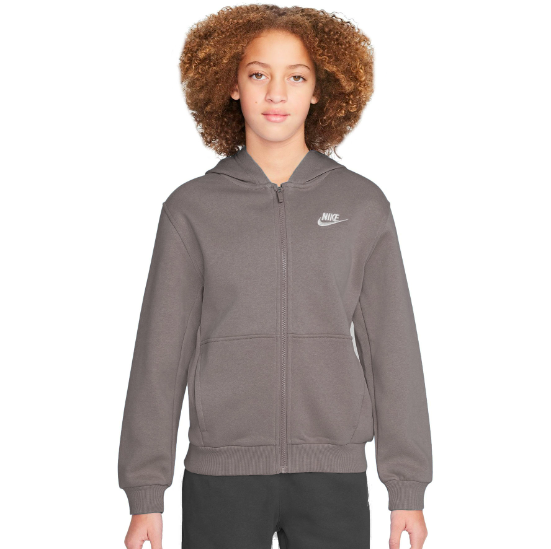 Nike Sportswear Club Fleece Kapuzenjacke grau Kinder 
