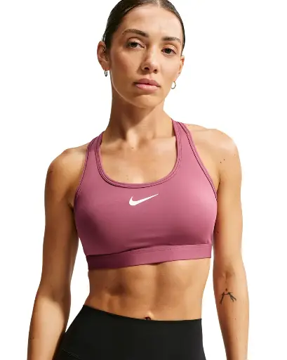 Nike Swoosh gepolsterter Sport-BH pink Damen