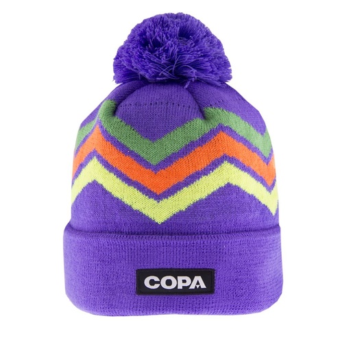 [5026] COPA Campos Beanie Fußball Bommel-Mütze lila