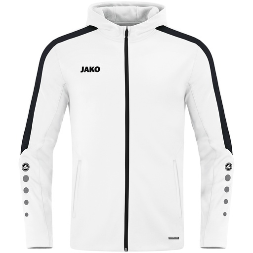 Jako Power Kapuzenjacke weiß-schwarz